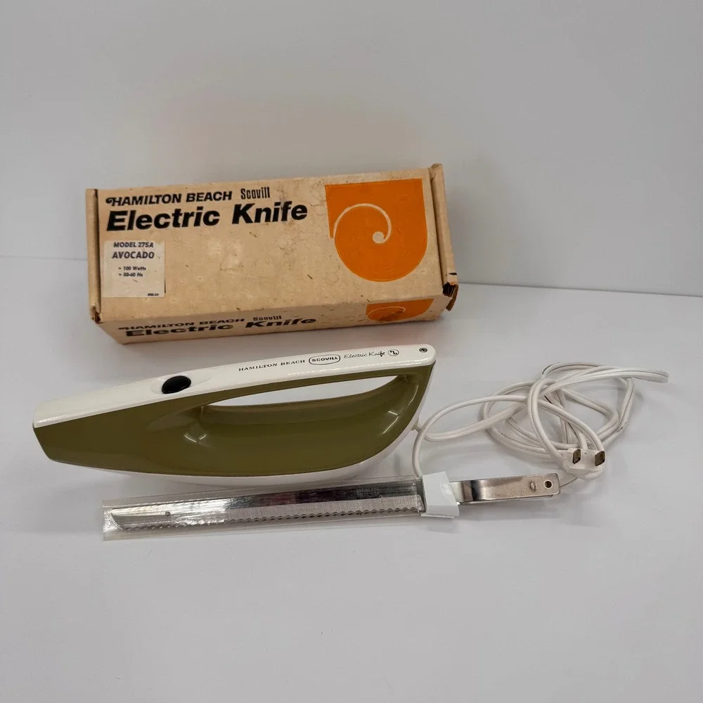 Vintage Hamilton Beach Scovill Electric Knife Model 275A Green Tested Works